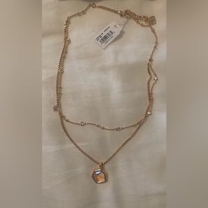KS Vanessa Double Strand Necklace Rose Gold NWT